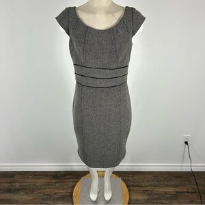 White House black market Elegant Gray Cap Sleeve Dress 4